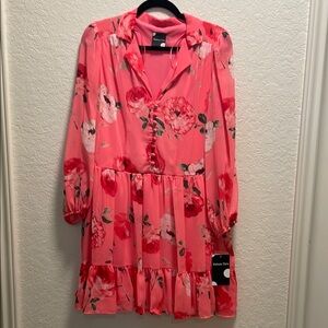 Maison Tara Pink Floral Mini Dress